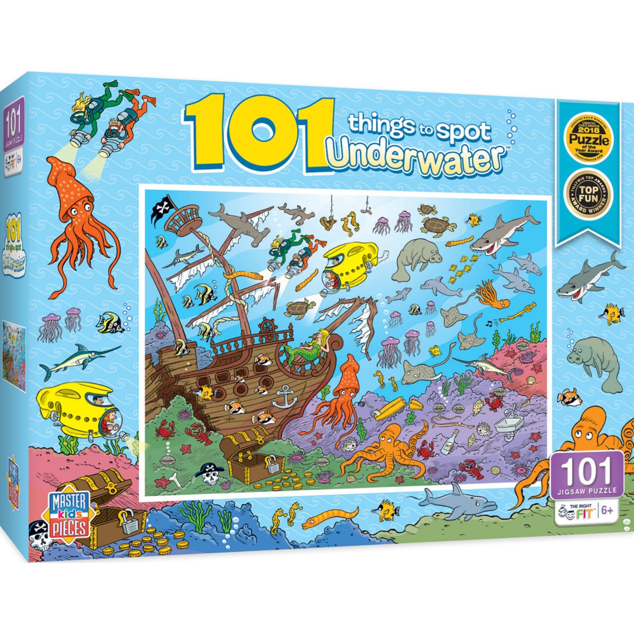 Masterpieces 100 Piece Kids Jigsaw Puzzle - 101 Things to Spot Underwater